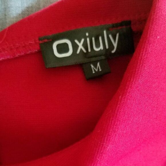 Retro LOOK!!  Oxiuly Red Short Sleeve Cotton Blend Dress size Medium - Picture 2 of 9